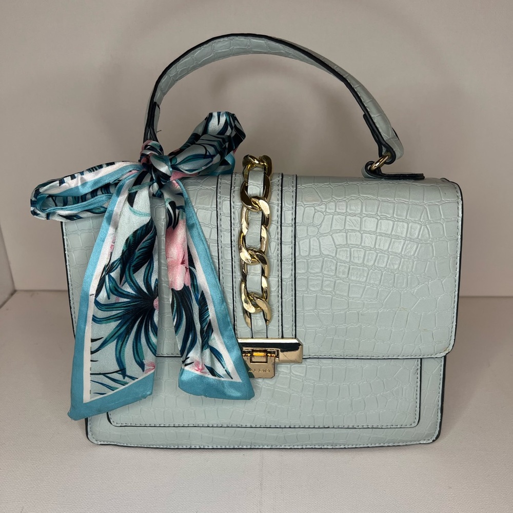 Aldo Light Blue Faux Leather Shoulder Bag